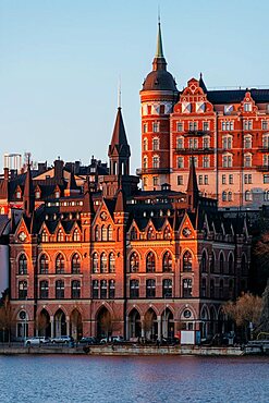 View towards Sodermalm at Dawn, Stockholm, Sv?dermanland and ???Uppland, Sweden