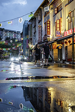 Chinatown at dusk, Singapore, Southeast Asia, Asia