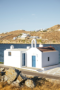 Exterior of Greek Orthodox Church, Mykonos, Cyclades, Greek Islands, Greece, Europe