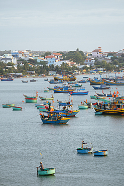 Fishing boats in bay, Mũi Né, Bình Thuận Province, Vietnam