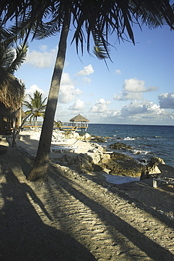 Beach and palmtrees on Raiatia, French Polynesia