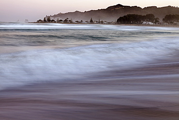 Sunset over bay, New Zealand, North Island, Coromandel Peninsula 