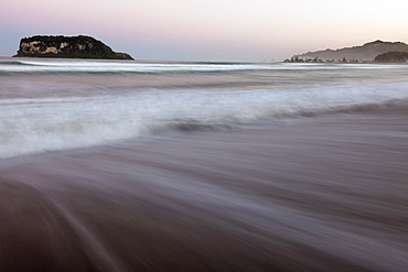 Sunset over bay, New Zealand, North Island, Coromandel Peninsula 