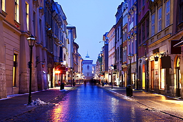 Dusk view of Florianska Street, Poland