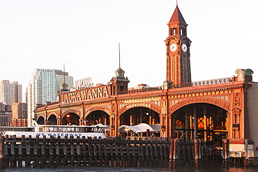 View of old railroad station, USA, New Jersey, Hoboken