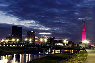 Cityscape at evening, Dayton, Ohio