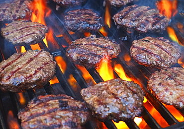 Hamburgers on bbq