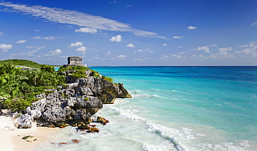 Beach with ancient Mayan ruins