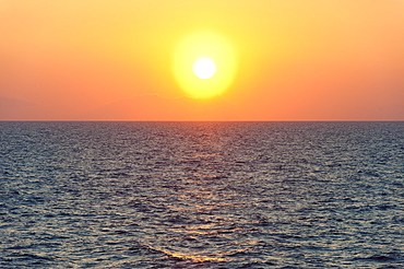 Aegean Sea horizon at sunset