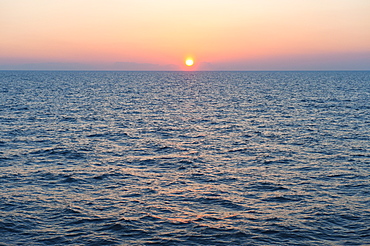 Aegean Sea horizon at sunset