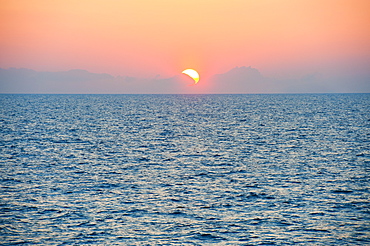 Aegean Sea horizon at sunset