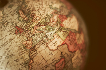 Close-up of antique globe