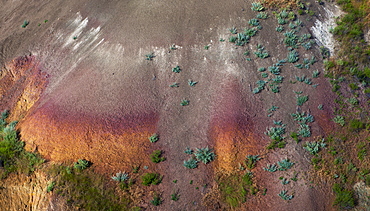 USA, South Dakota, Colorful rock in Badlands National Park