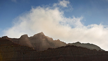 USA, South Dakota, Mountains in Badlands National Park