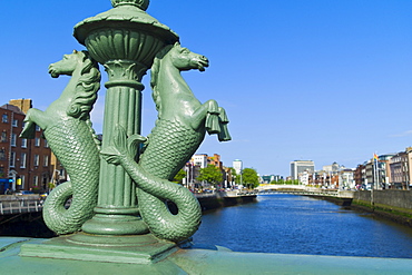 Seahorse statues on Grattan bridge over the river liffey