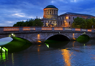 Bridge over River Liffey at night