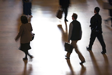 High angle view of people at Grand Central Station, USA, New York State, New York City