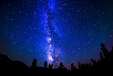 Milky Way above canyon, USA, Utah, Red Canyon 