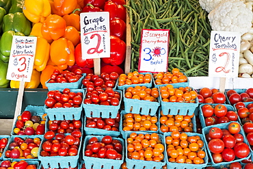 Vegetables on market stall