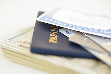 Close up passport and Social Security Card