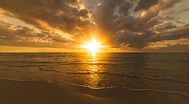 Sun setting over sea, Jamaica