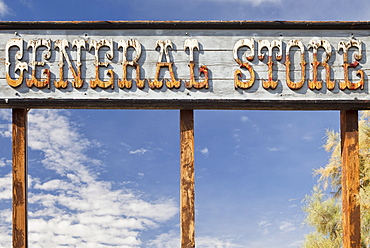 USA, California, Death Valley, general store rustic sign, USA, California, Death Valley