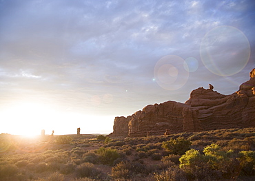 Sunset at Arches National Park Moab Utah USA