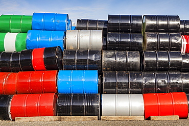 Stack of colorful barrels