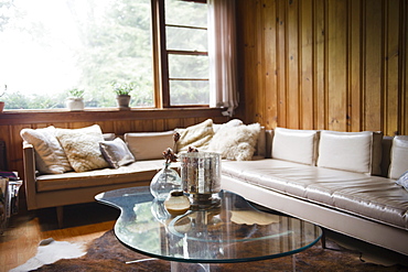 Roaring Brook Lake, Living room in summer home