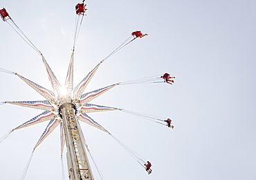 Carousel in amusement park, USA, New York State, New York City, Brooklyn, Coney Island