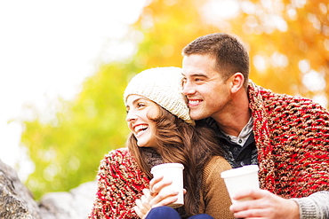 Portrait of couple in Central Park, USA, New York State, New York City