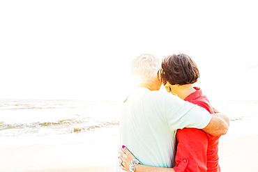 Older couple spending time together on beach, Jupiter, Florida