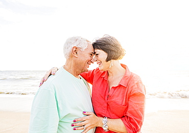 Older couple spending time together on beach, Jupiter, Florida