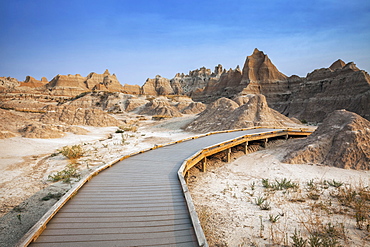Boardwalk through the desert, USA, South Dakota, Badlands National Park