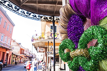 Fleur de Lys and street in background, USA, Louisiana, New Orleans