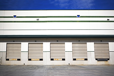 Row of closed loading docks