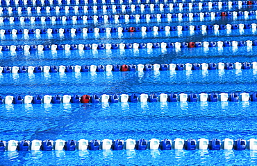 Swimming pool with racing lanes