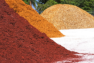 Piles of landscaping ground cover