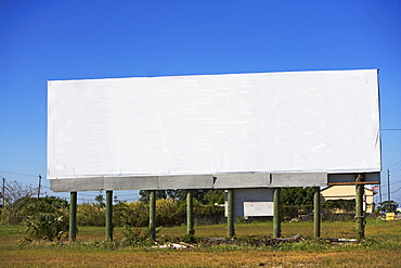 Blank billboard in rural area