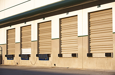 Row of closed loading docks