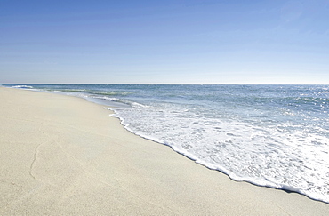 Beach with blue sky, Nantucket, Massachusetts, USA