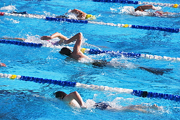 swimming in a pool