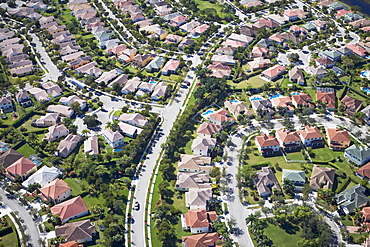 aerial view of housing community