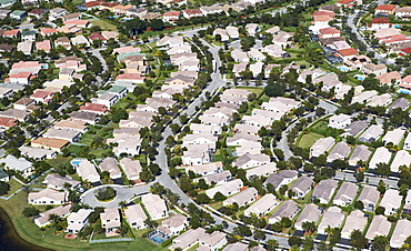 aerial view of housing community