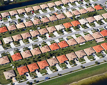 aerial view of housing community