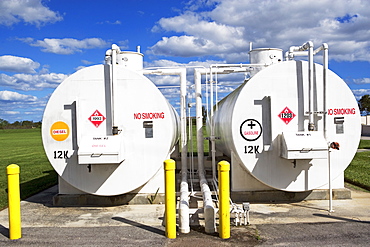 Tanks at oil refinery