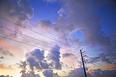 Communication tower and power lines