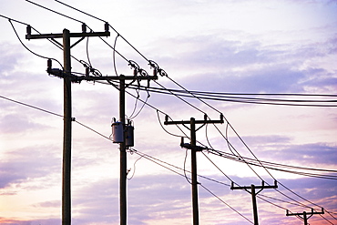 Communication towers and power line