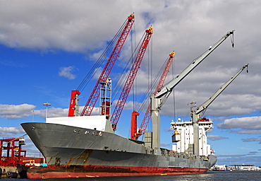 Cranes on cargo ship