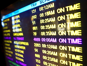 Close-up of arrival departure board